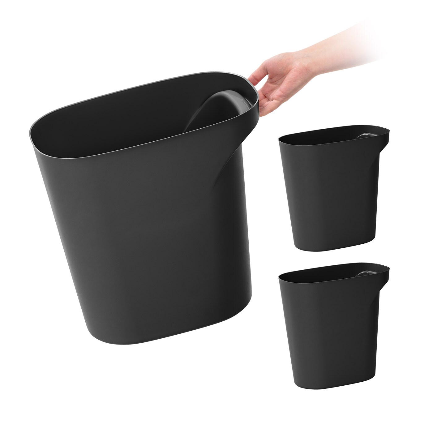 IRIS USA 6 Gallon / 24 Quart Plastic Wastebasket Garbage Trash Cans with Handles for Home Office Kitchen Bedroom Bathroom