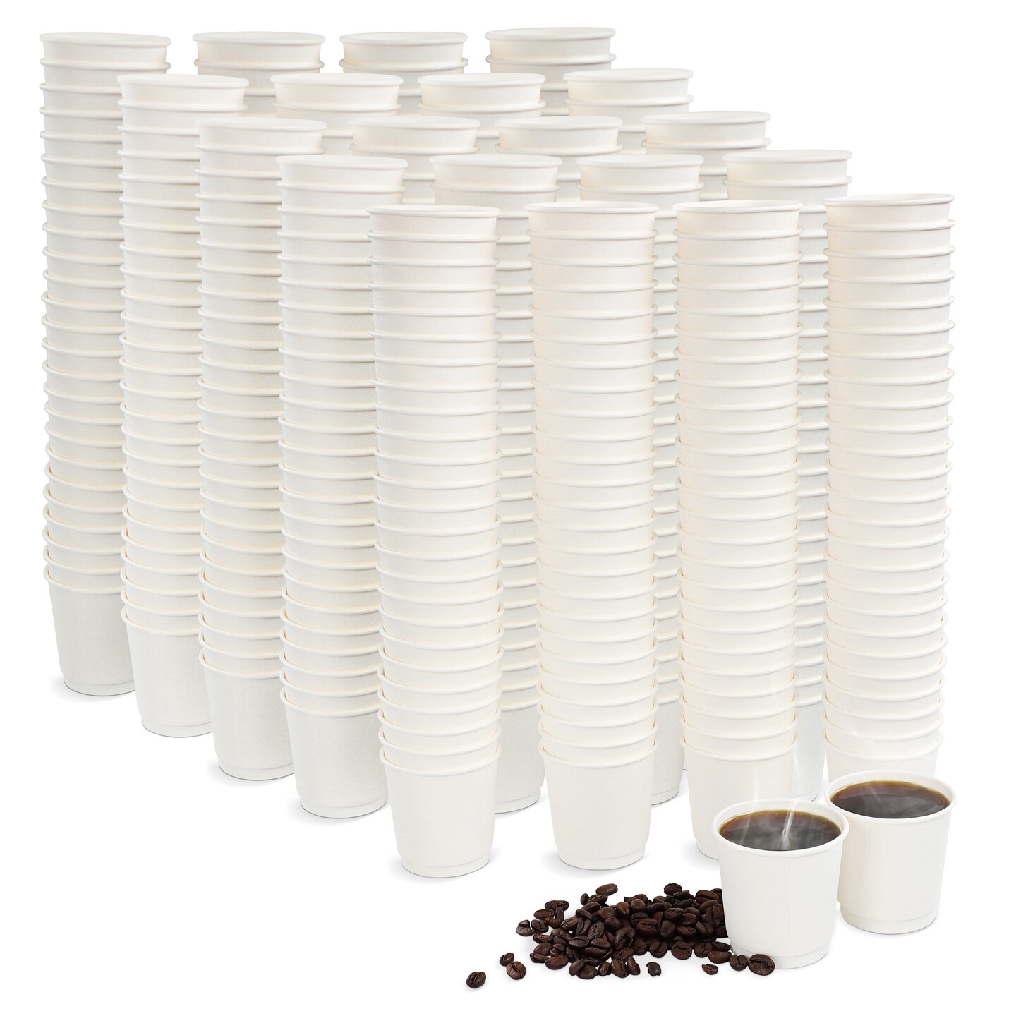 Lot45 Espresso Cups Disposable 4oz Coffee Cups - 500pk Double Wall Paper Cups