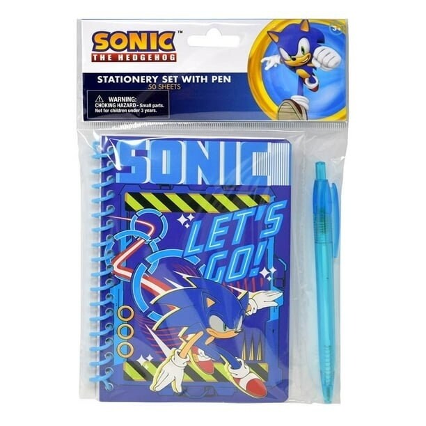 Sonic The Hedgehog Stationery Set With Pen Kids School Supplies Gift Blue