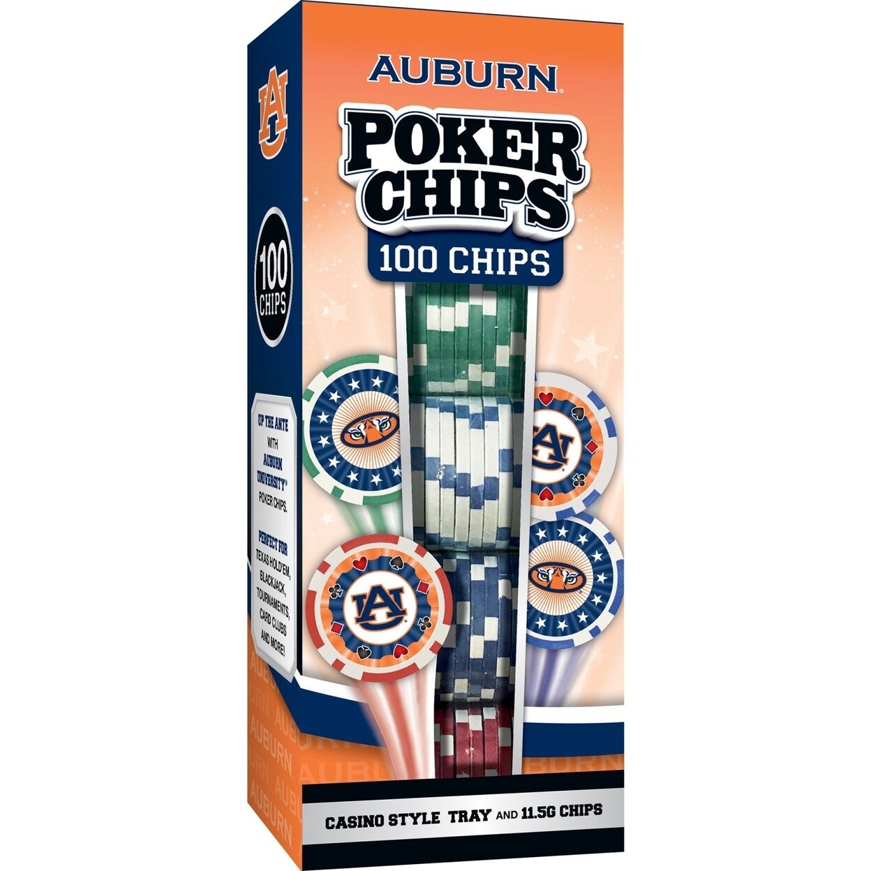 MasterPieces Auburn Tigers 100 Piece Poker Chips