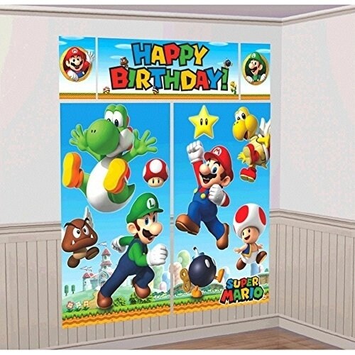 Super Mario Brothers Kids Birthday Party Decoration Scene Setters Photo Props