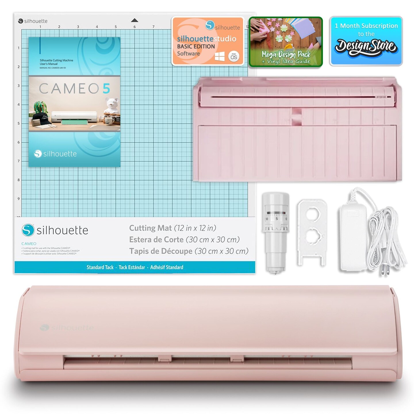 Silhouette Pink Cameo 5 with Electrostatic Grip Mat Attachment