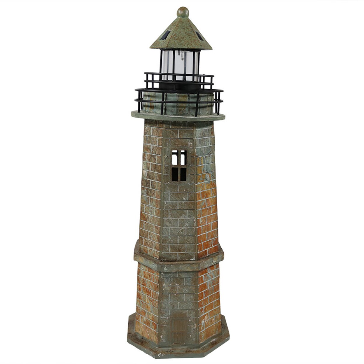 Sunnydaze 35 In Resin And Stone Solar Led Lighthouse Nautical Statue