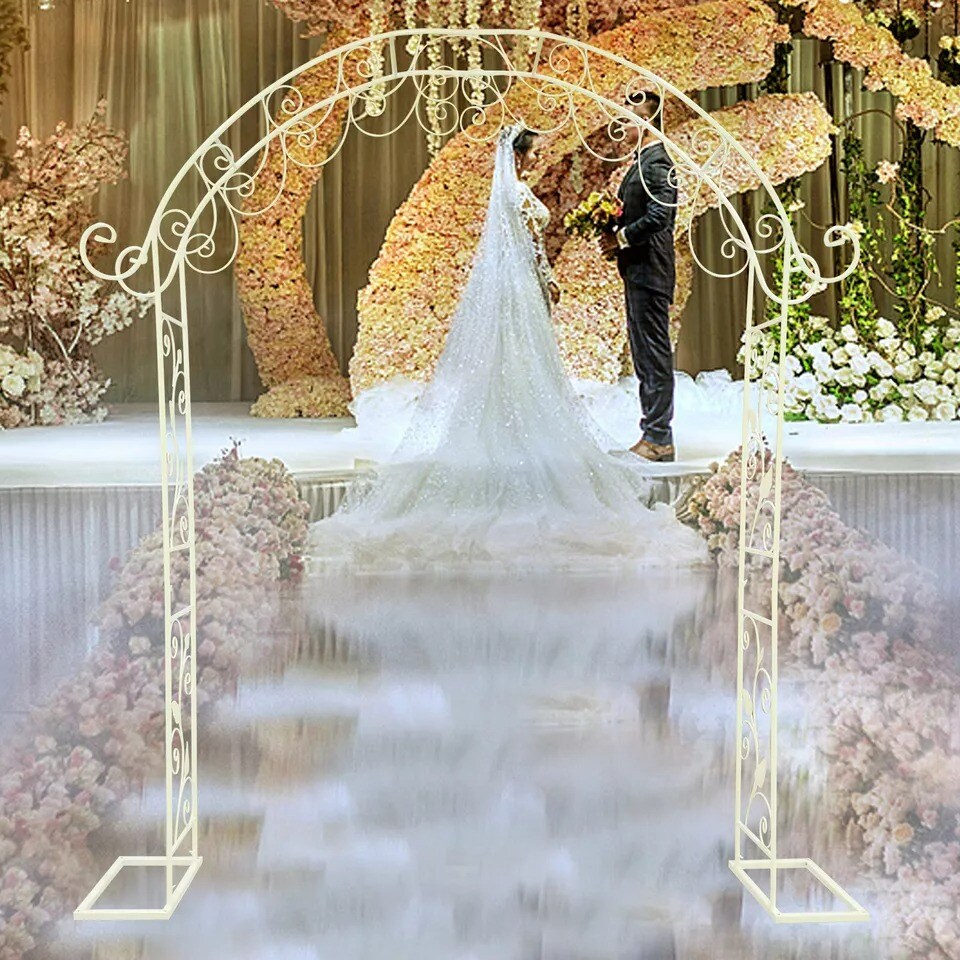 Wedding Arch Garden Backdrop Metal Flower Stand Flower for Birthday Decor 7.7Ft