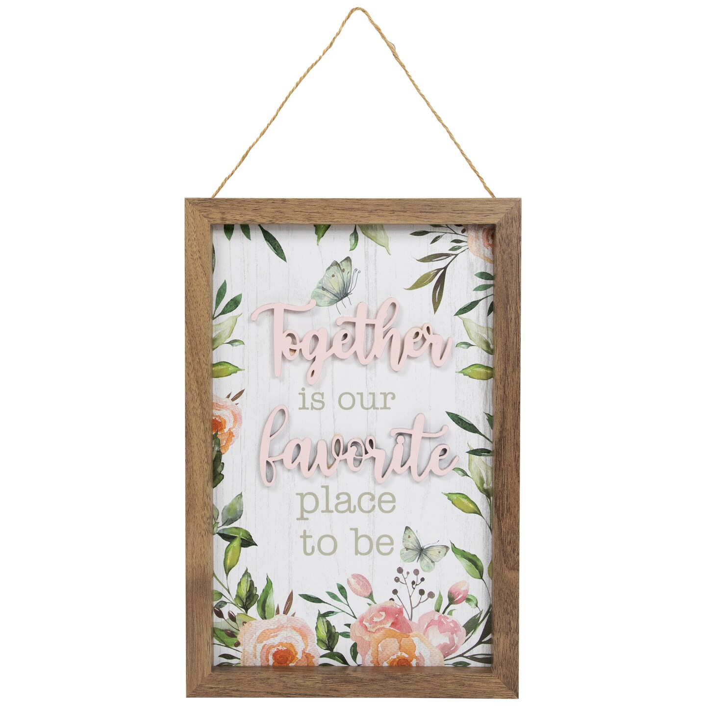Northlight Wooden Framed &#x22;Together Is Our Favorite Place To Be&#x22; Wall Sign - 11.75&#x22;