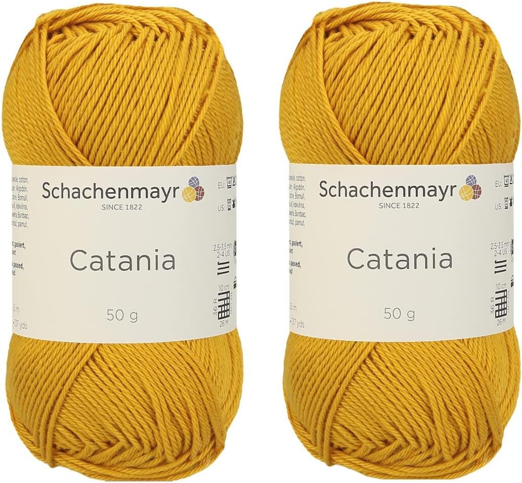 [ Set of 2 Skeins ] SMC Catania Originals 100% Mercerized Cotton Yarn, Total 3.52 Oz. Each 1.76 Oz (50G) / 136 Yrds (125 M) Amigurumi Yarn Fine-Sport 2 (106 White)