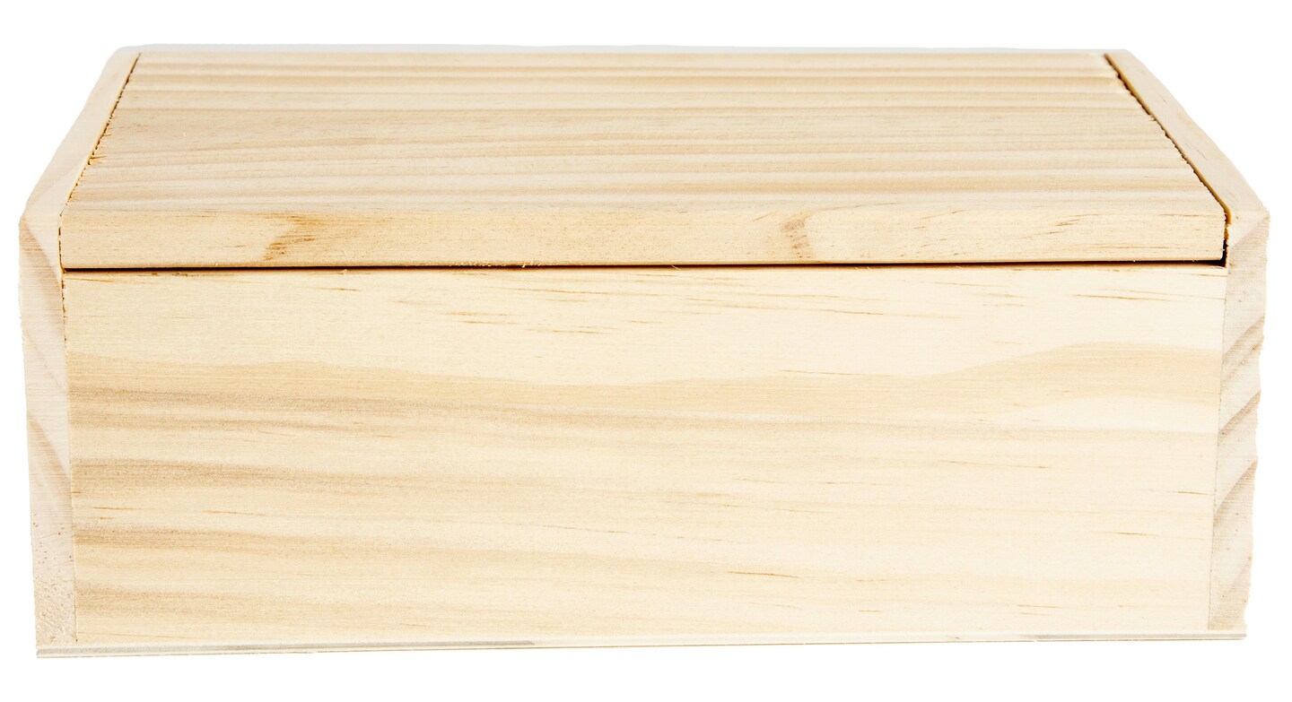 CousinDIY Unfinished Wood Box With Wood Hinge-Large