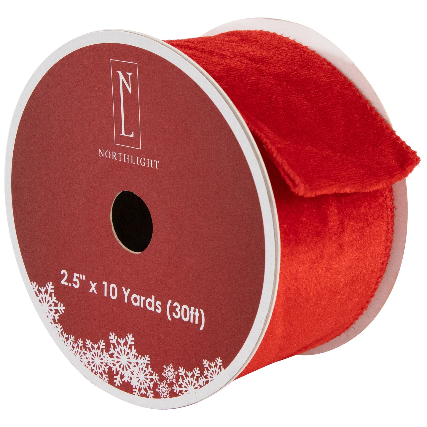 Northlight Solid Red Wired Craft Christmas Ribbon 2.5&#x22; x 10 Yards