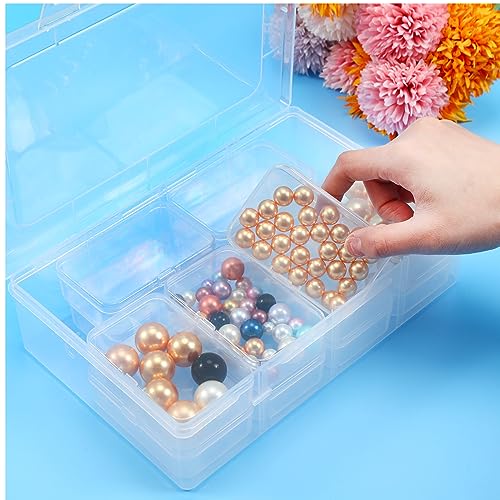 12 Pieces Small Clear Plastic Beads Storage Container and Organizer Transparent  Boxes with Hinged Lid for Storage of Small Items, Jewelry, Diamonds, DIY  Art Craft Accessory 2.12 x 2.12 x 0.79 Inch