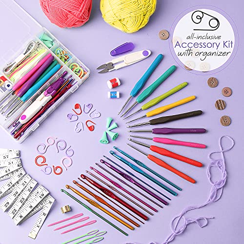 Mnuizu 120 Piece Crochet Kit, Crochet Hooks Yarn Set, Knitting Kit,  Beginner Crochet Kit,Includes Complete Crochet Accessories-Perfect Crochet  Kit for Beginners Adults - Yahoo Shopping