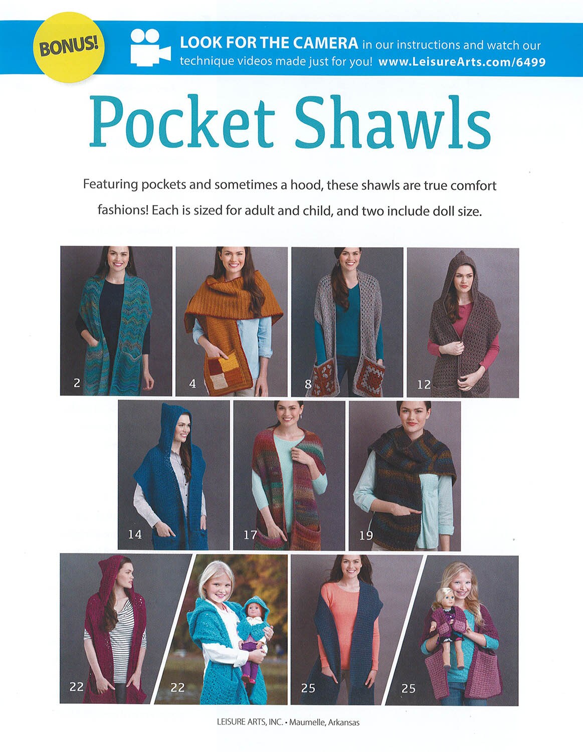 Leisure Arts Pocket Shawls Crochet Book
