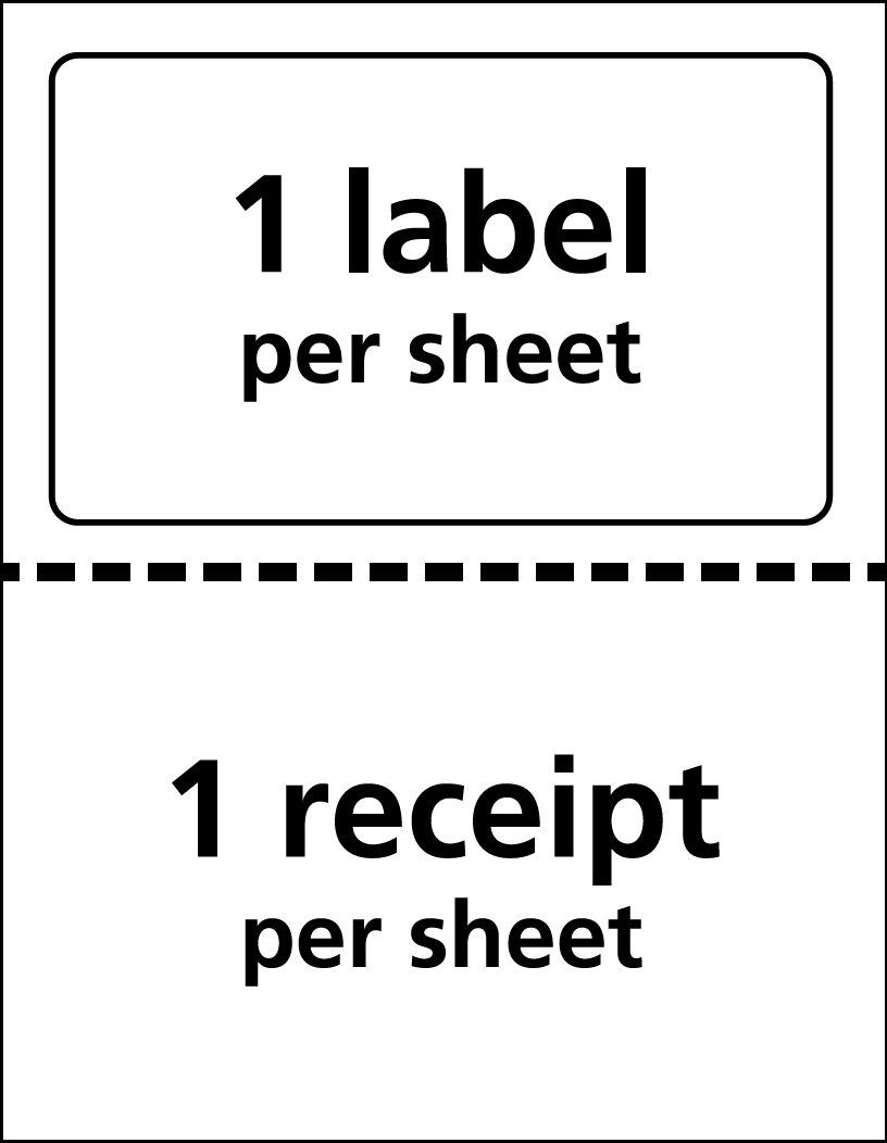 Avery Shipping Labels Paper Receipts, Permanent Adhesive, 5-1/16&#x22; x 7-5/8&#x22;, 100 Labels (27900)