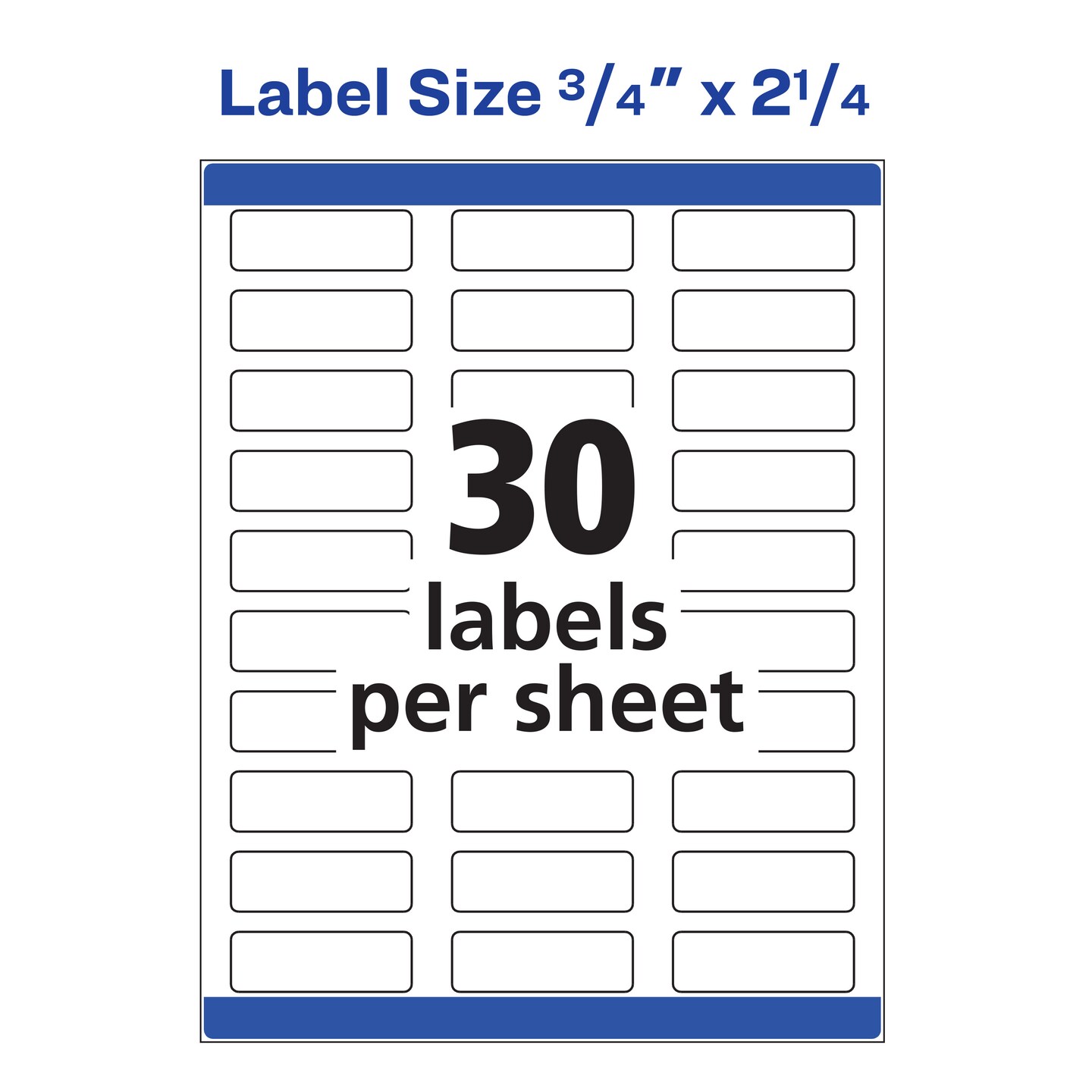 Avery Address Labels with Sure Feed for Color Laser Printers, Print-to-the-Edge, 3/4&#x22; x 2-1/4&#x22;, 750 White Labels (6870)