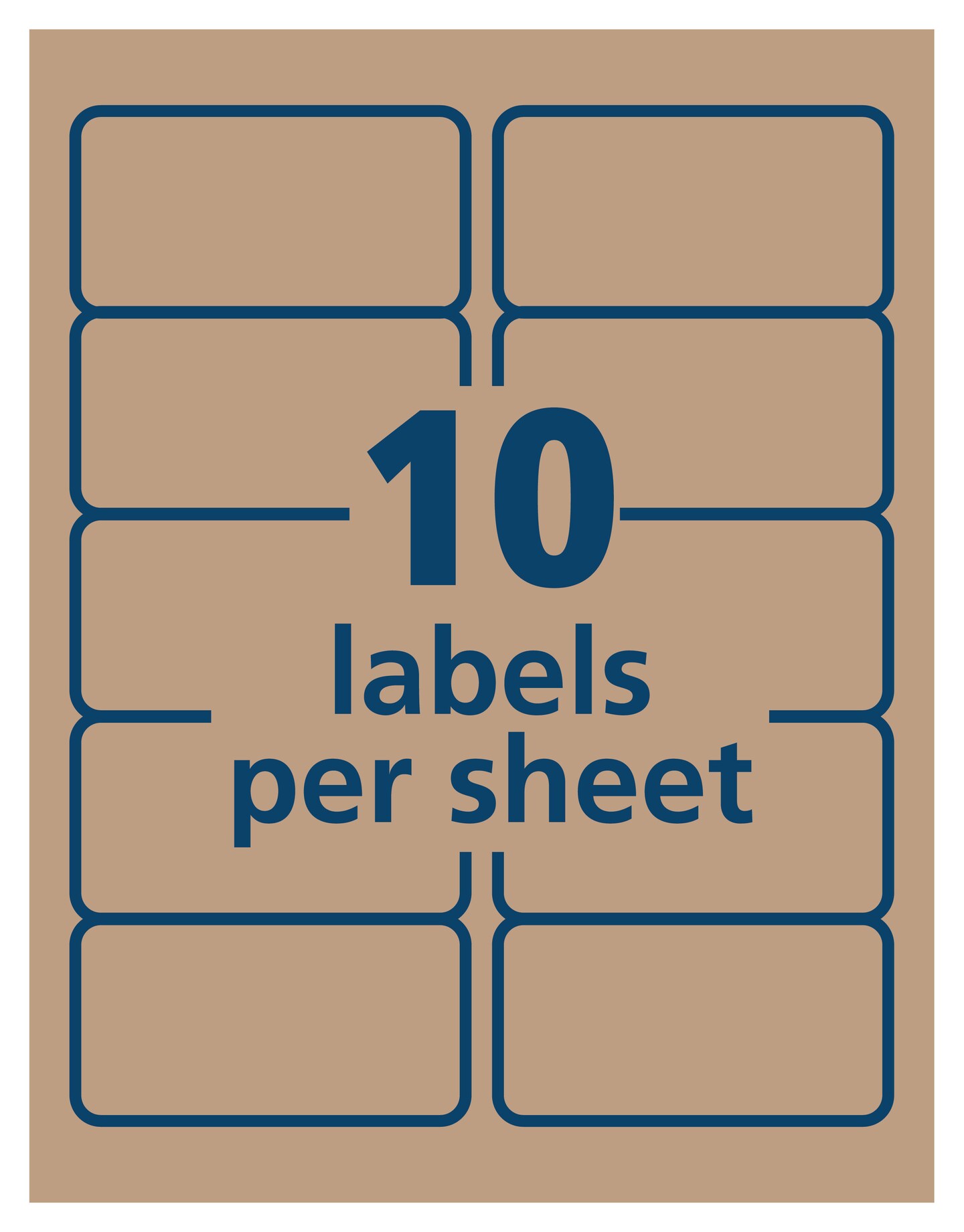 Avery Shipping Labels, Permanent Adhesive, Kraft Brown, 2&#x22; x 4&#x22;, 250 Labels (5784)