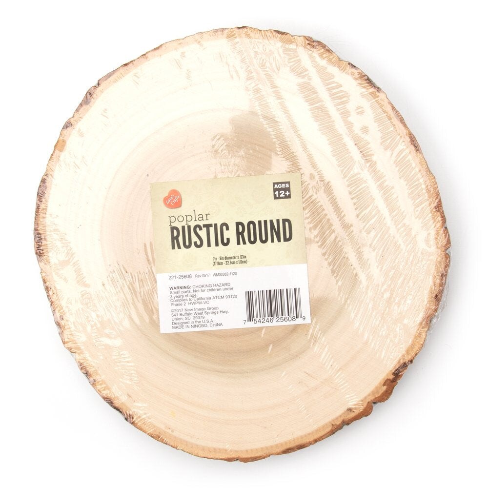 9 Dia, Rustic Natural Wood Slices, Round Poplar Wood Slabs