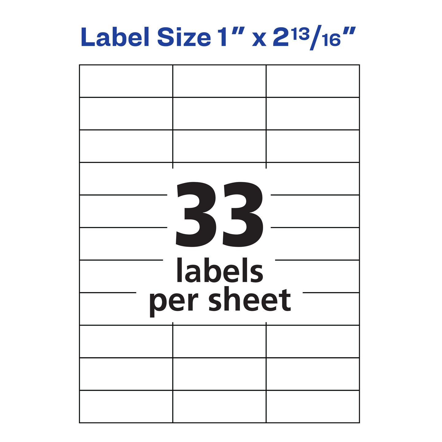 Avery Address Labels for Copiers, 1" x 2-13/16", 8,250 White Labels (5332)