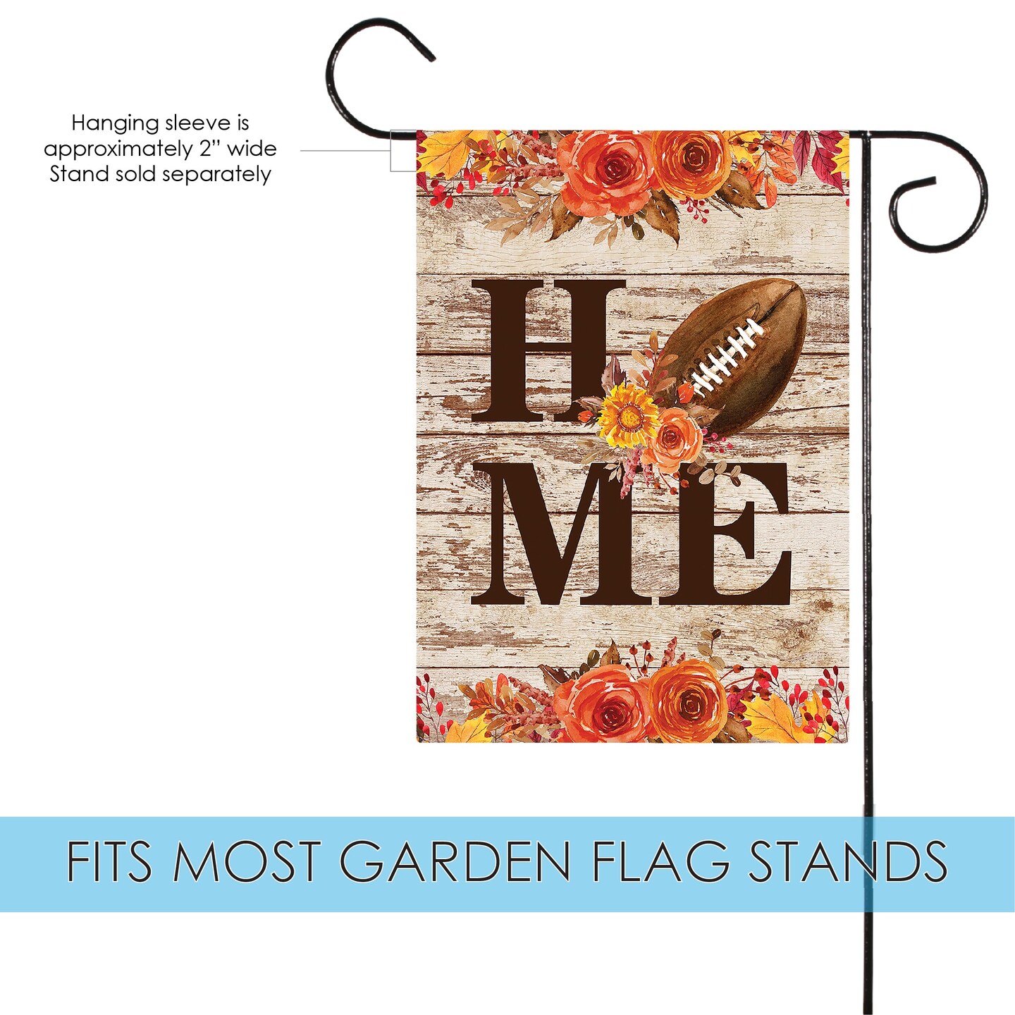 Floral Football Home Decorative Football Double Sided Flag