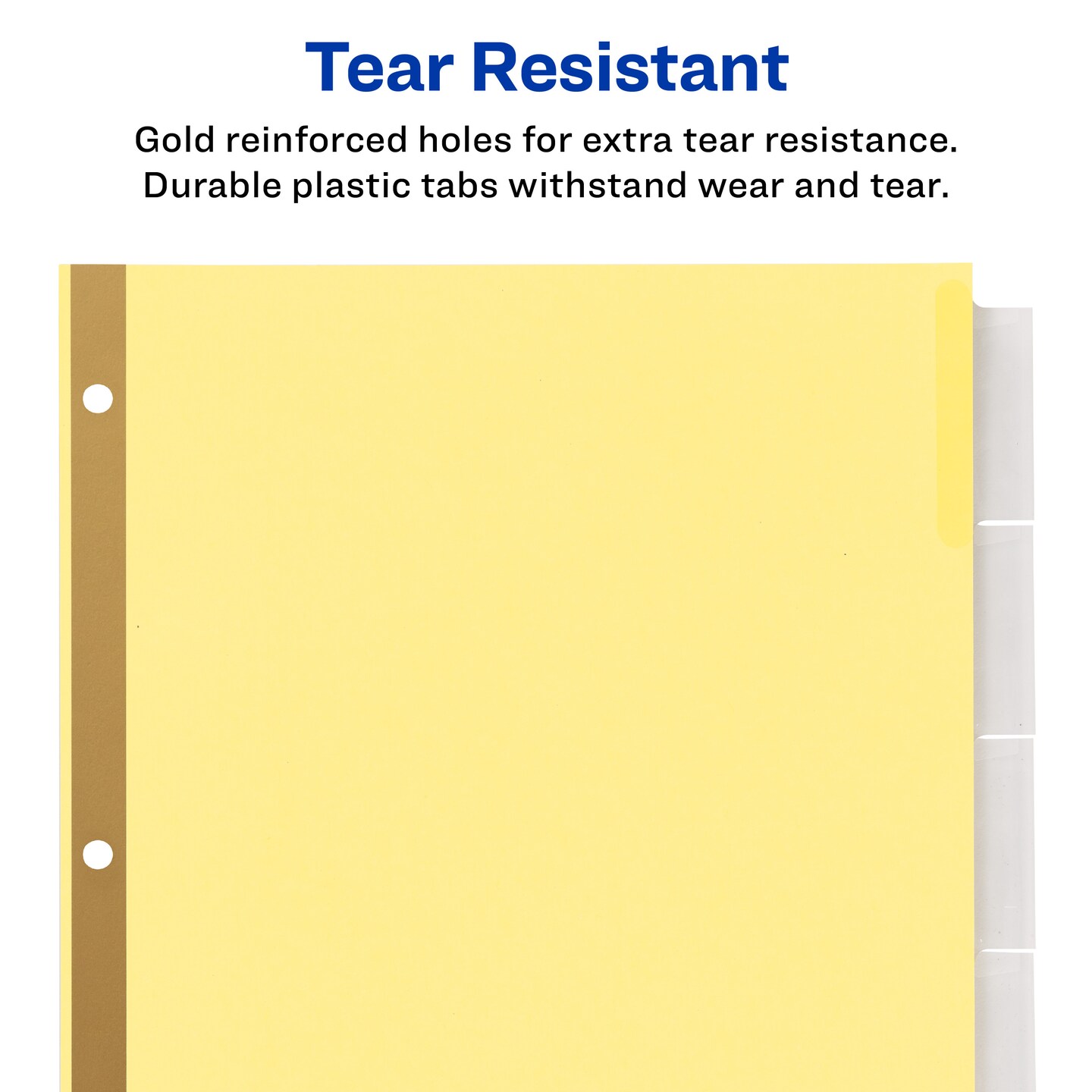 Avery 5 Tab Binder Dividers, Insertable Clear Big Tabs, 1 Set Pack, 10 Packs, 10 Sets Total (11110)