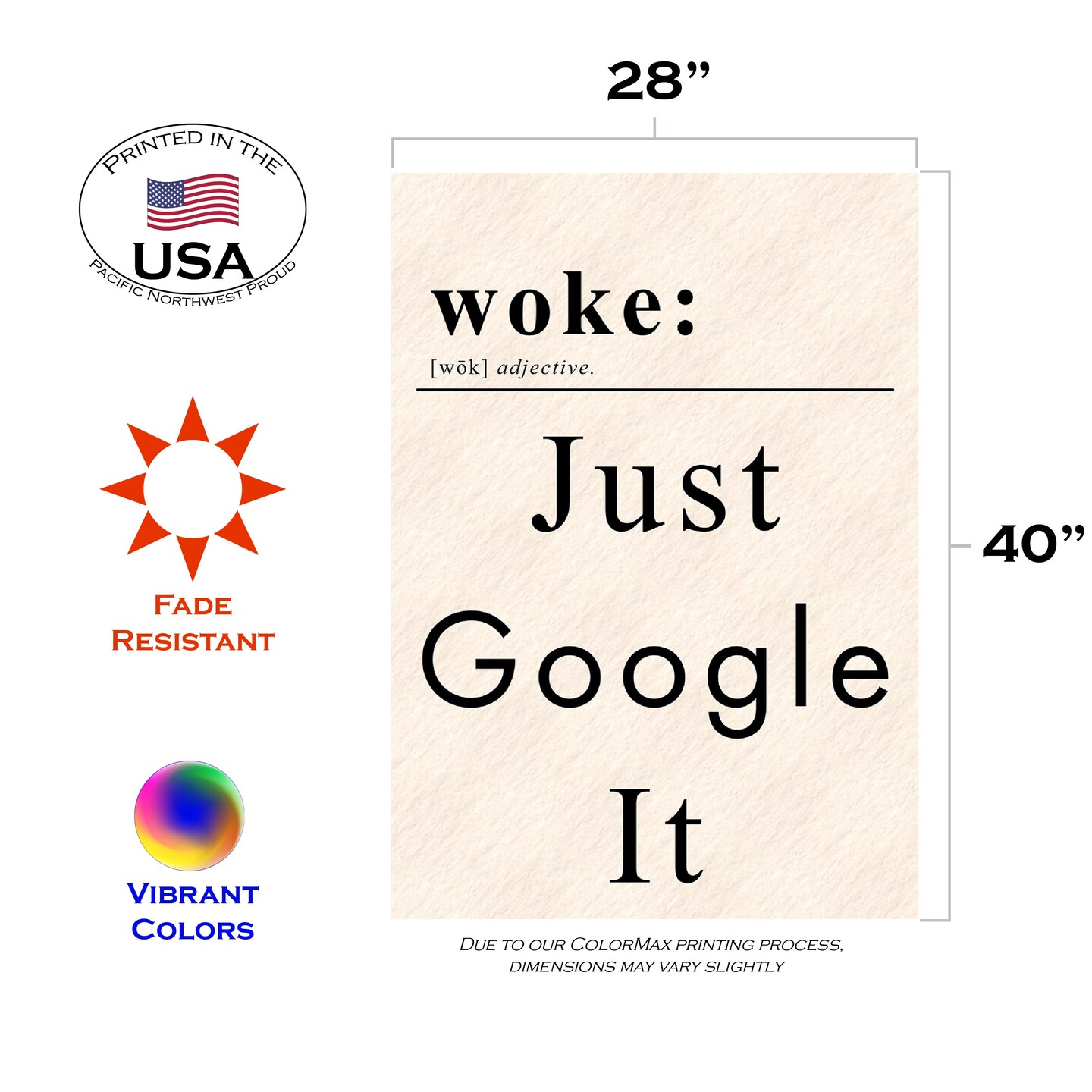 Woke Definition Decorative Funny Double Sided Flag