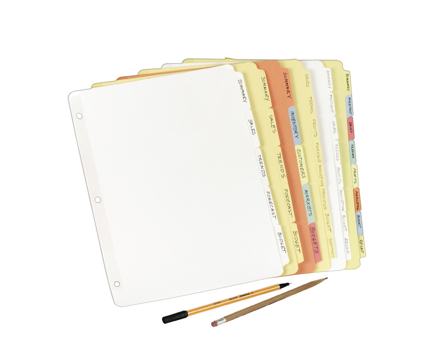 Avery Plain Tab Write &#x26; Erase Dividers, 5 Tabs, Buff, 36 Sets (11501)