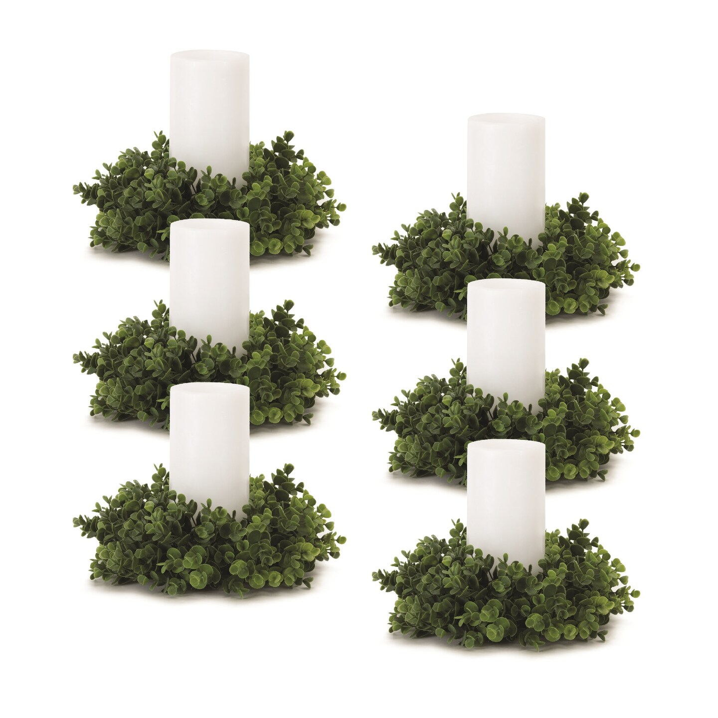 Melrose Set of 6 Eucalyptus Candle Rings 12" Michaels