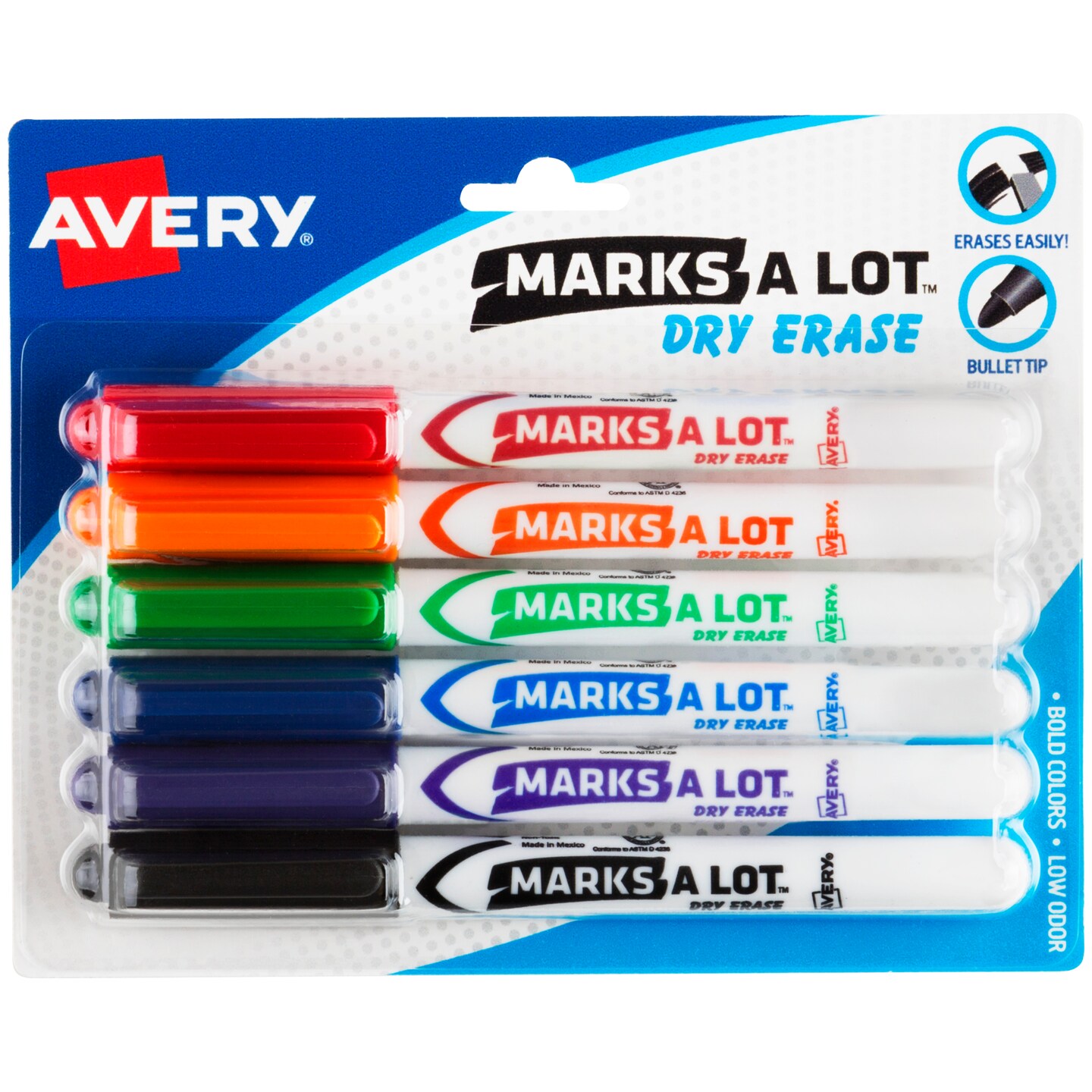 Avery Marks A Lot PenStyle Dry Erase Markers, Bullet Tip, Assorted