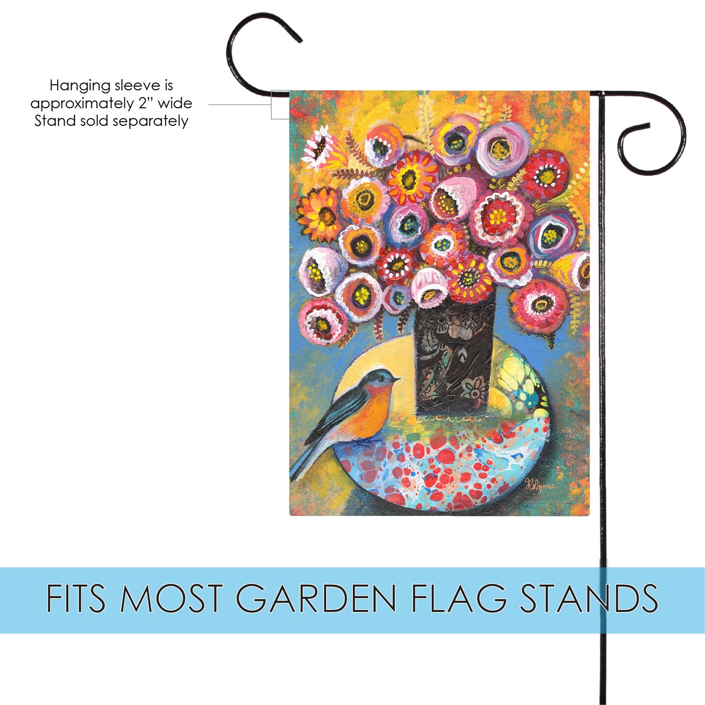 Bluebird Bouquet Decorative Flower Flag