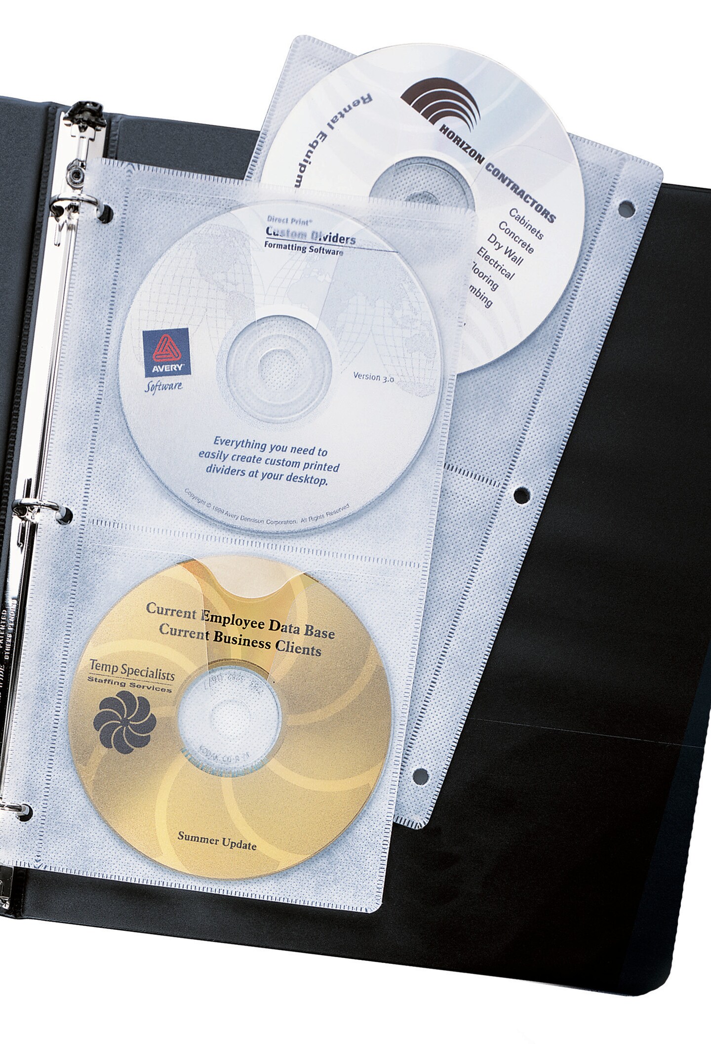 Avery Clear DVD Storage Sleeves for 3 Ring Binder, Two-Sided, Pack of 5 Holds 20 CD/DVDs Total (75263)