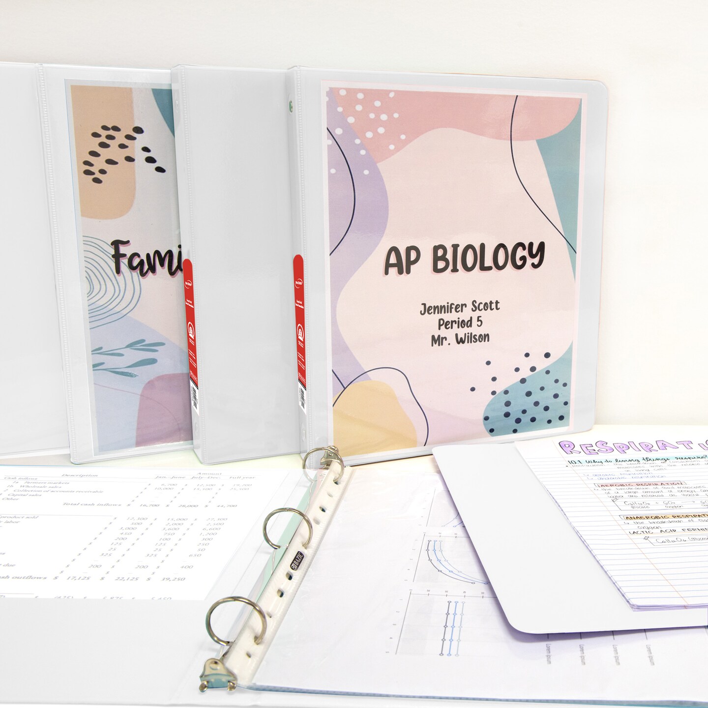 BAZIC 1/2" 3-Ring View Binder w/ 2-Pockets (11 Color Available)