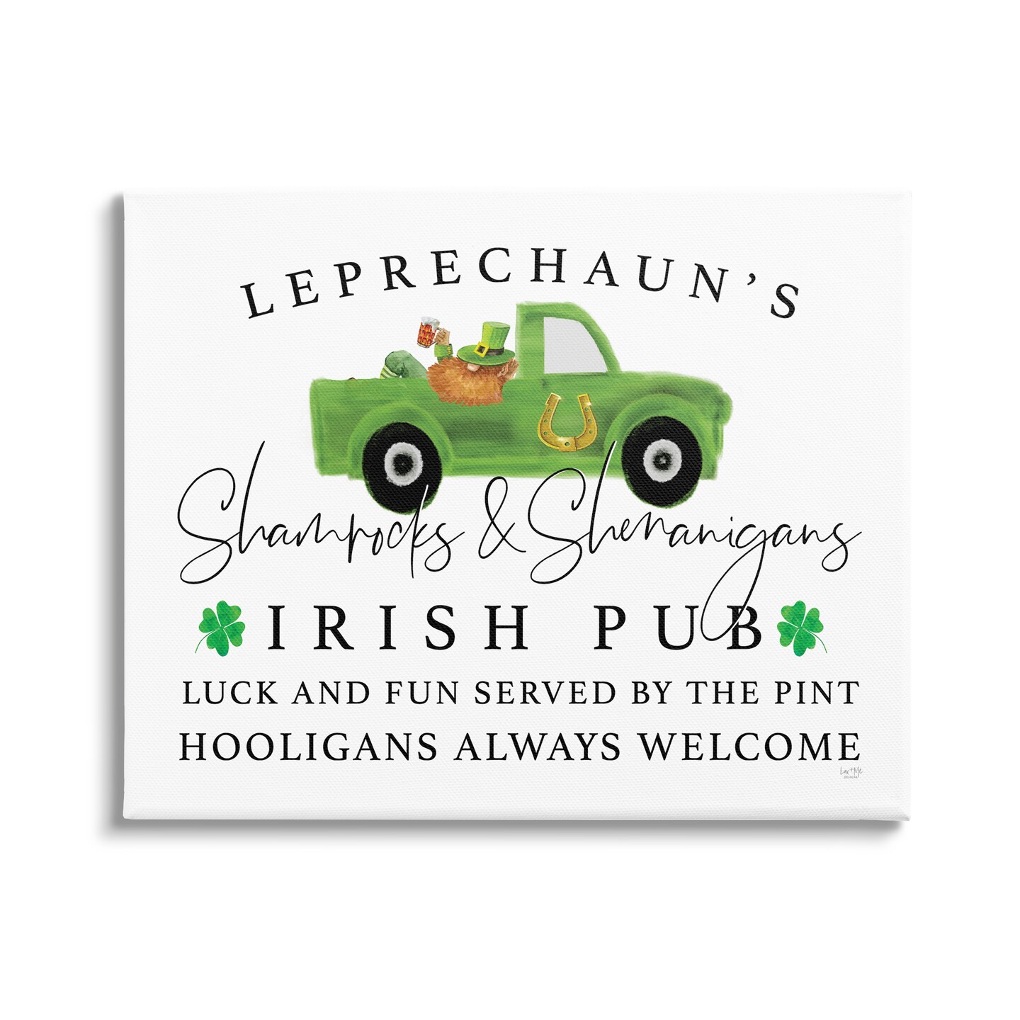 Stupell Industries Irish Pub Whimsical Leprechaun Canvas Wall Art