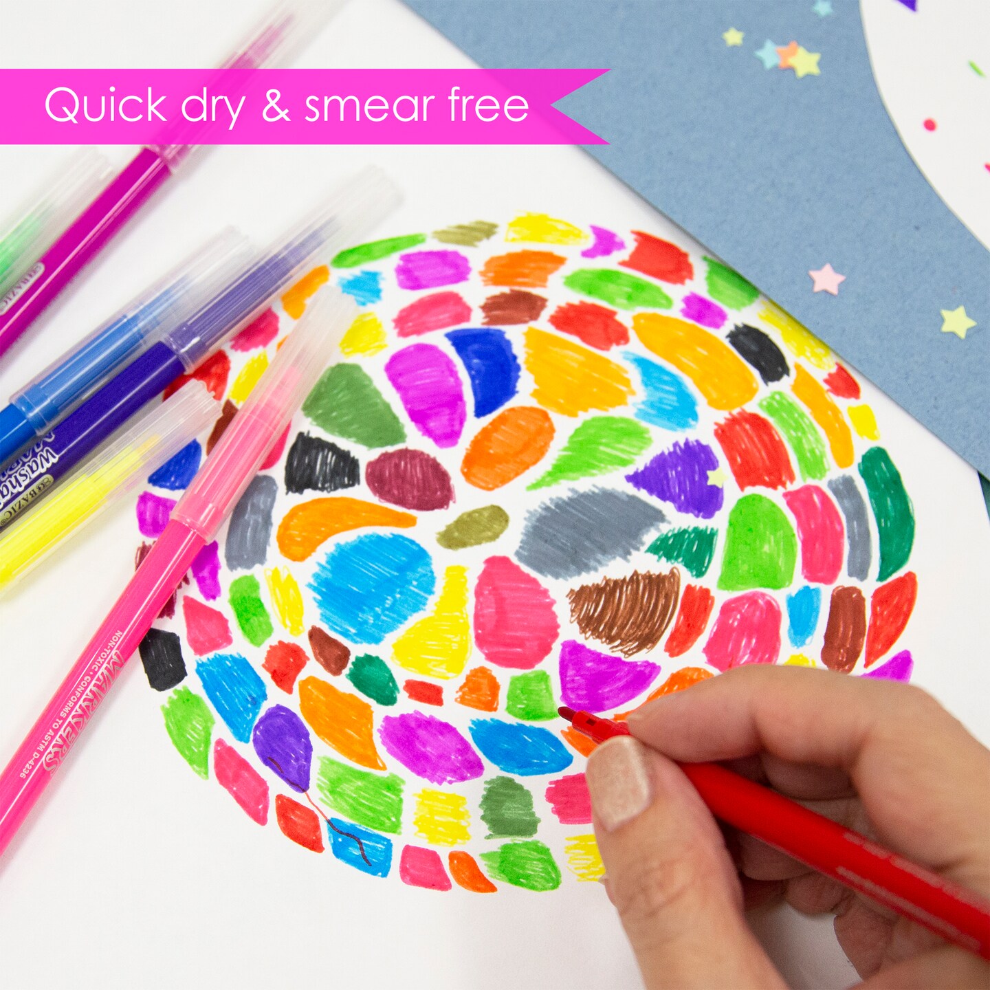 BAZIC Fine Line 10 Colors Washable Markers