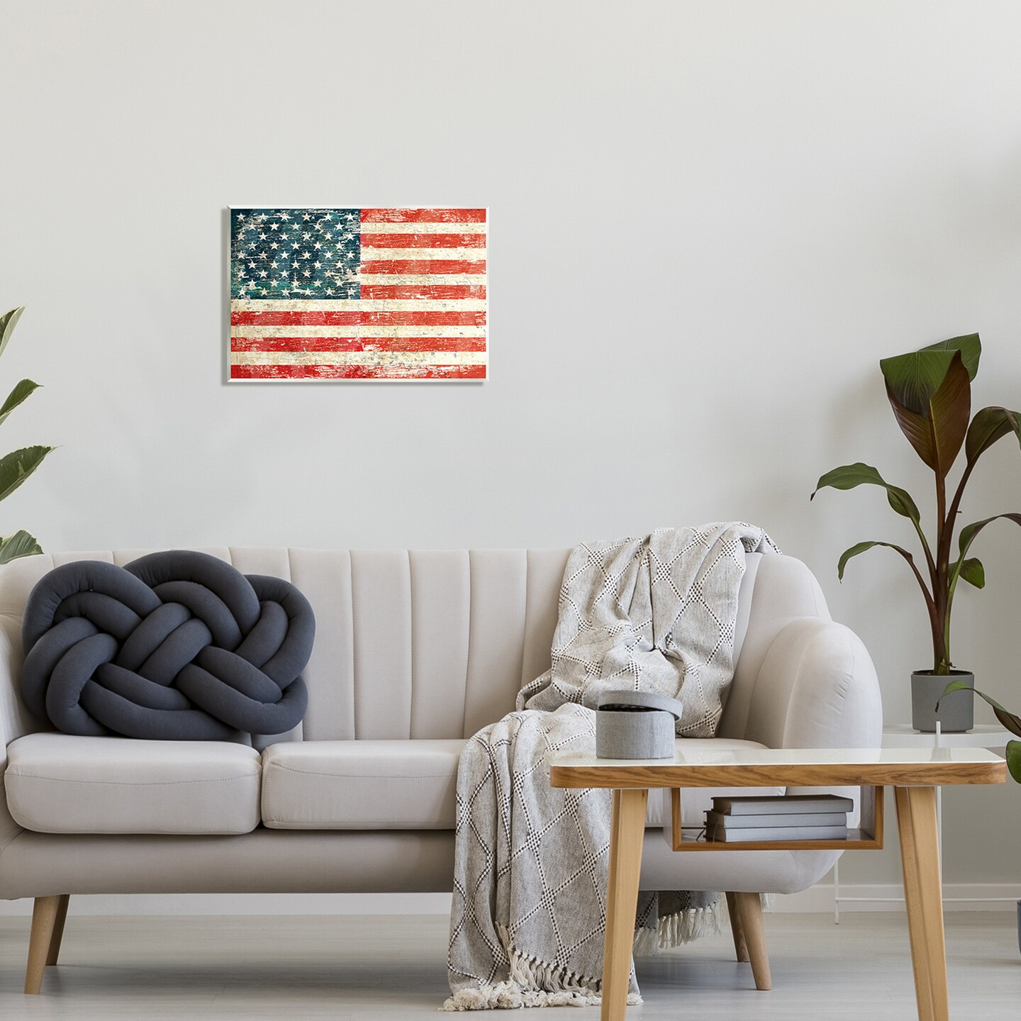 Stupell Industries Rustic American Flag Wall Plaque Art