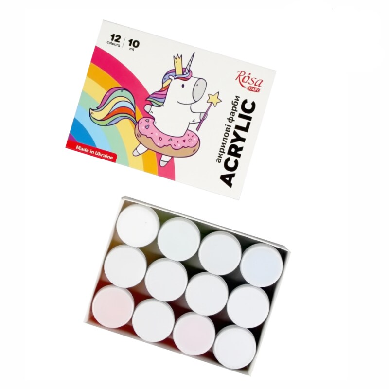 Rosa Start Unicorn Acrylic Paint Set 12 colors (0.34 oz each)