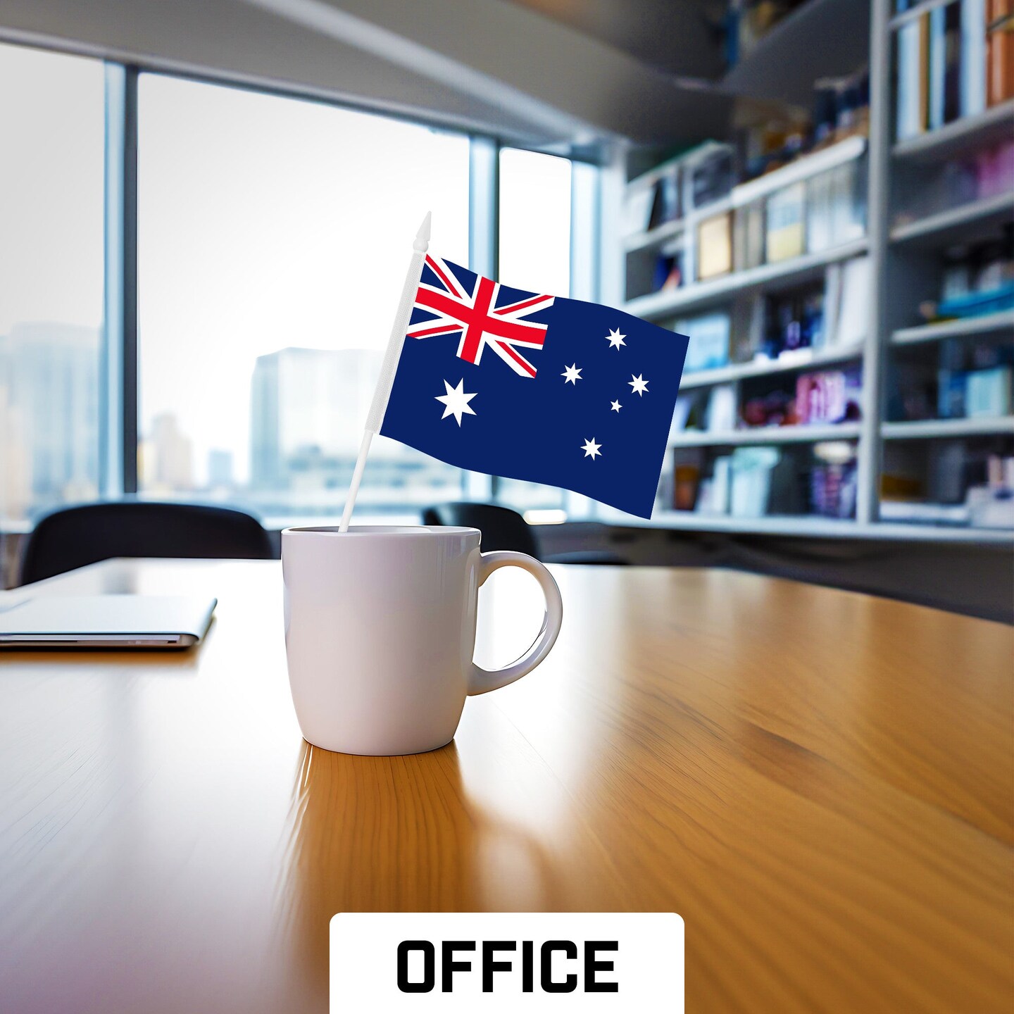 G128 12 Pack Handheld Australia Australian Stick Flags | 4x6 In | Printed 150D Polyester, Country Flag, Solid Plastic Stick, Spear White Tip