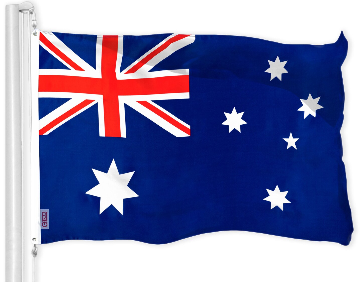 G128 Combo Pack: USA American Flag 3x5 Ft 150D Printed Stars &#x26; Australia (Australian) Flag 3x5 Ft 150D Printed