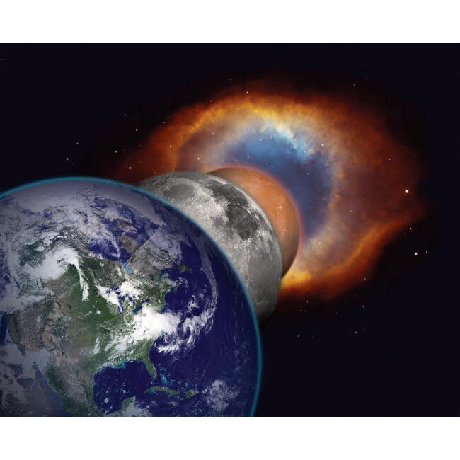 Artists Rendition Of Outer Space Depicting The Earth Moon Planets And Galaxy Poster Print By Stocktrek Images