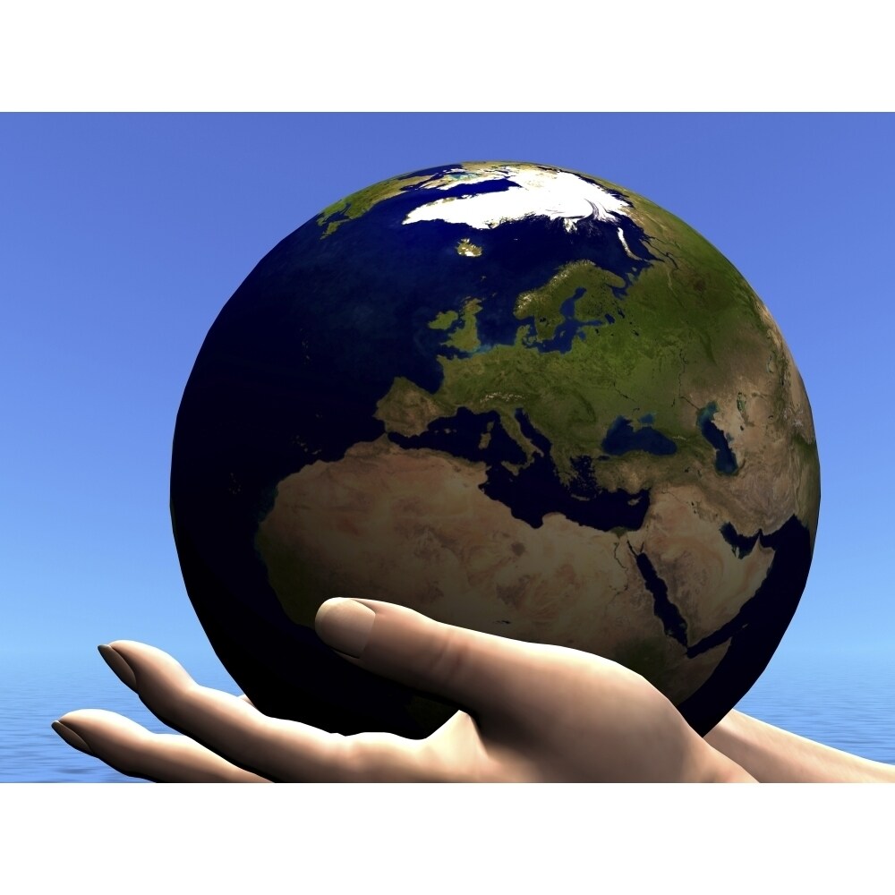 The Planet Earth Is Held In Caring Human Hands Poster Print