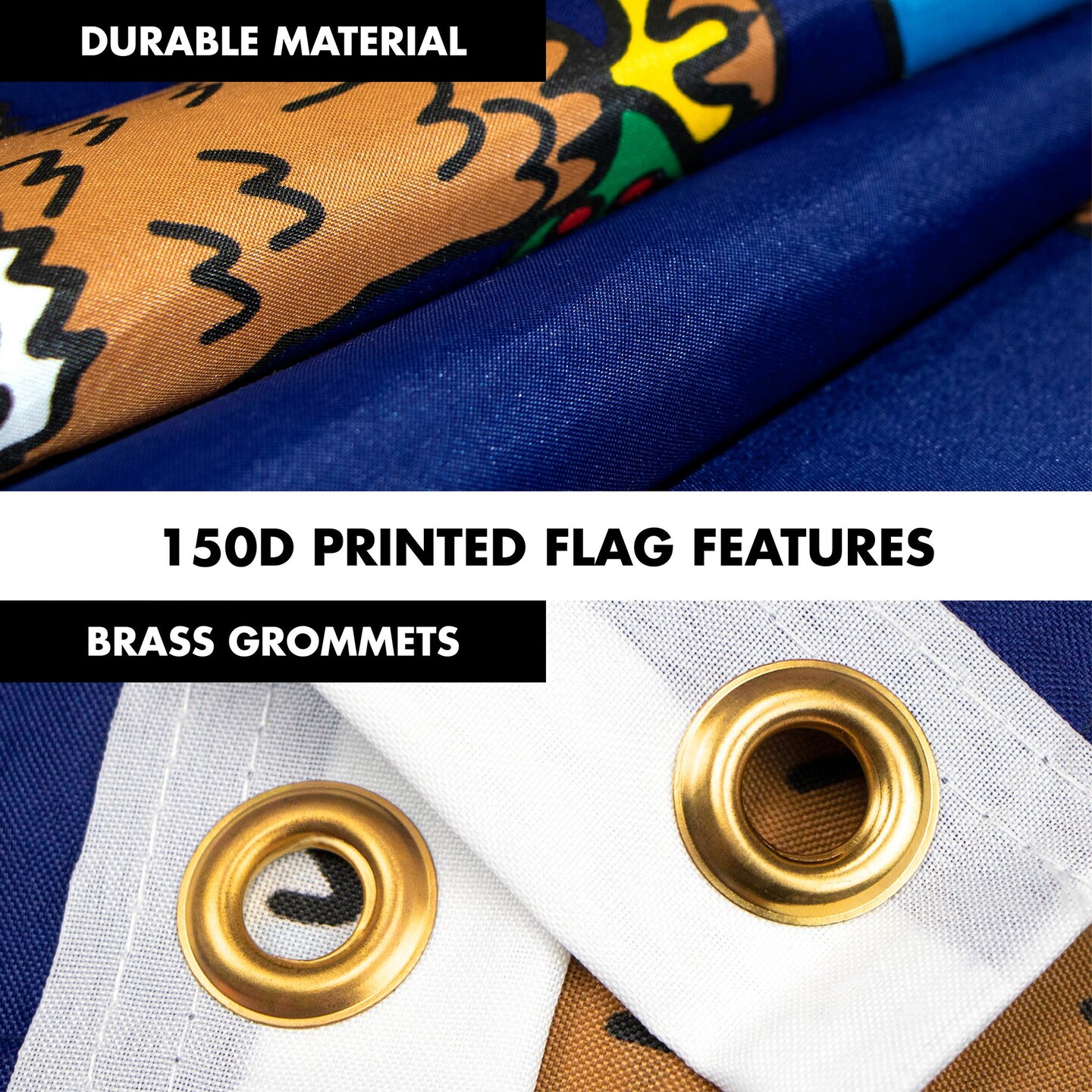G128 Combo Pack: 6 Feet Tangle Free Spinning Flagpole (Black) Michigan MI State Flag 3x5 ft Printed 150D Brass Grommets (Flag Included) Aluminum Flag Pole