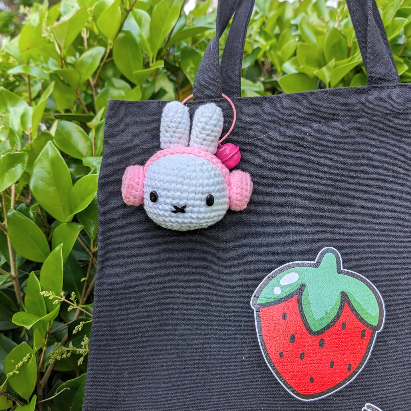 Miffyy Customizable EarMuffs Crocheted Plush Keychain, Cute Little