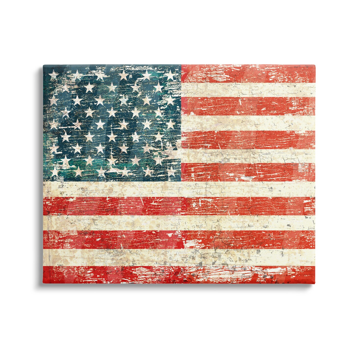 Stupell Industries Rustic American Flag Canvas Wall Art