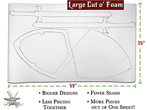Foam Cosplay - 1mm Thick (1mm to 10mm) - Extra Large Foam Sheets - White or Black - 35" x 59" Sheet - Ultra High Density Craft Foam 85 kg/m3 - by The Foamory