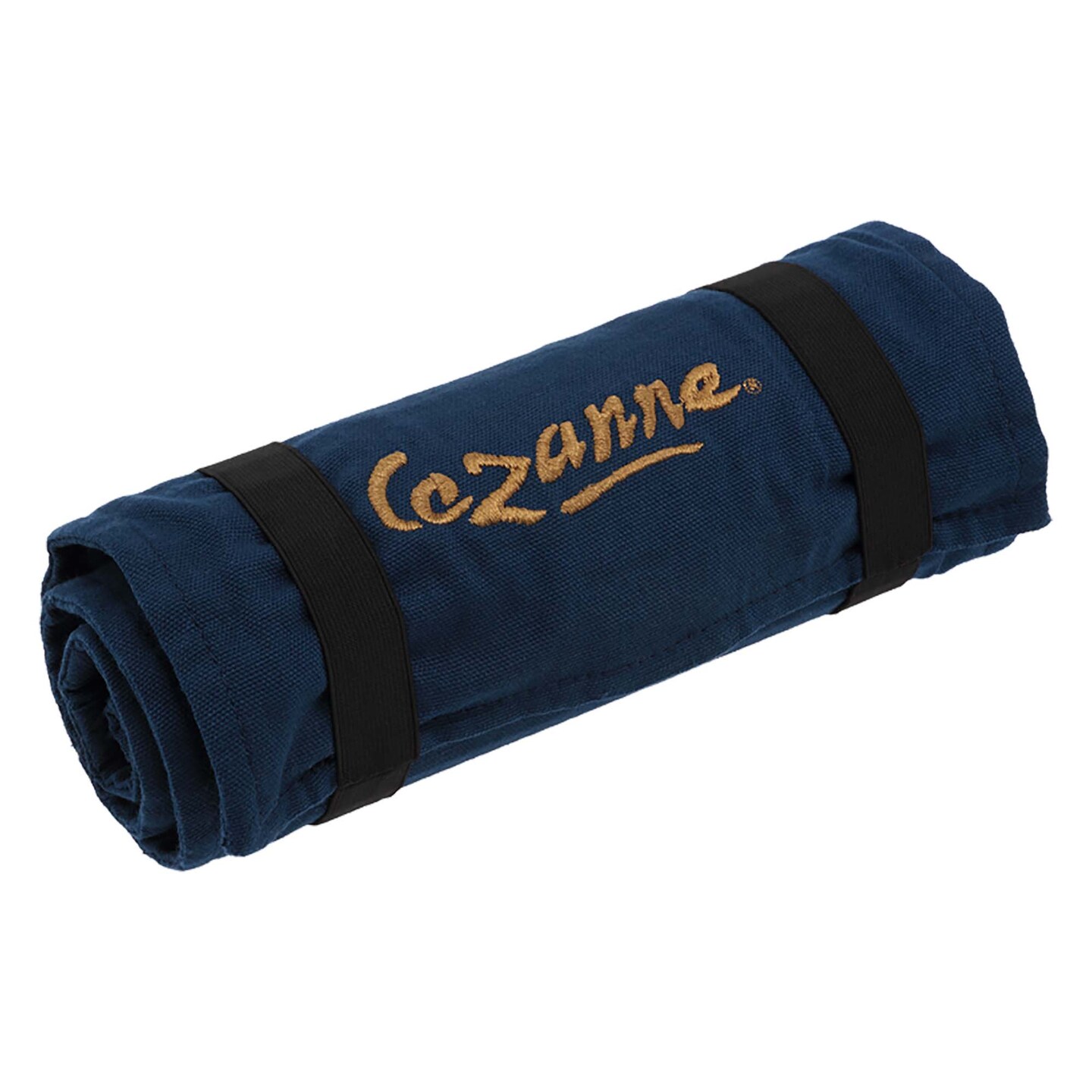 Cezanne Artist Pencil Case - Durable Blue Cotton Canvas Roll-Up Travel Art Case w/ Zipper Art Pouch for Artists, Professionals - Lightweight, Portable Organization- Empty Artist Pencil Roll