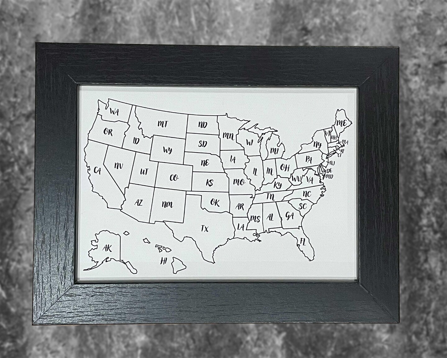 Small Push Pin Map of the United States Mini Map Travel Tracker 5x7 Framed Canvas US Wall Art Gift for Him Gift for Her Apartment Decor Tiny product 5