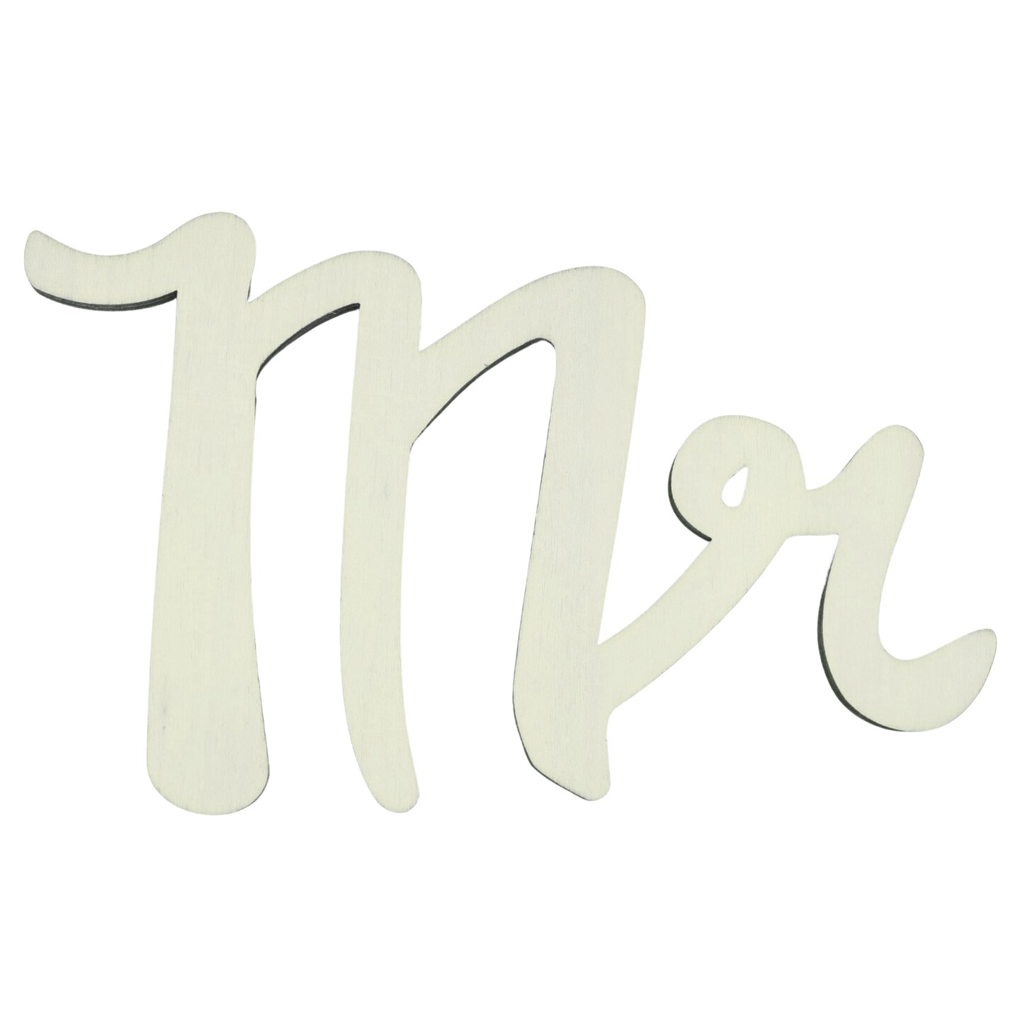 Unfinished Wooden Word &#x22;Mr&#x22; Shape Cutout DIY Craft 6 Inches