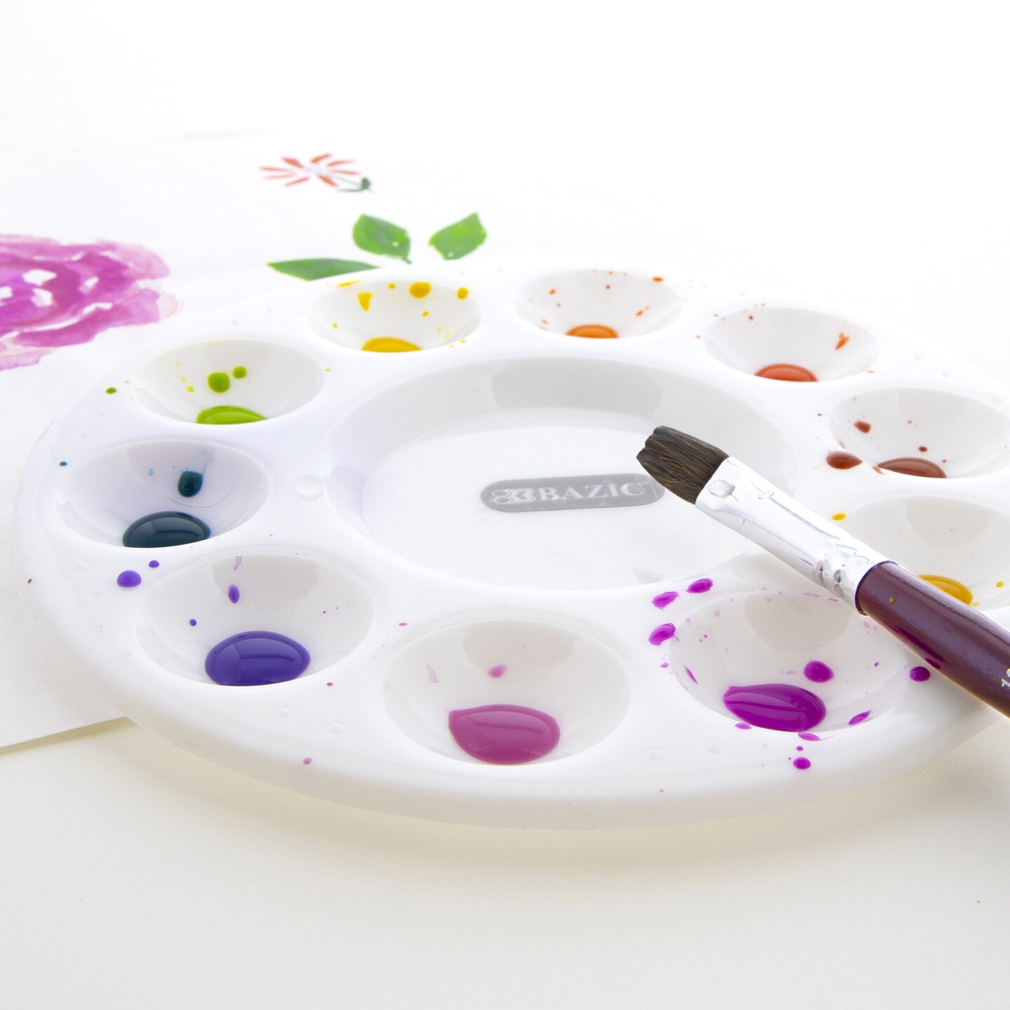 BAZIC Mixing Palette Paint Mixing Tray Round (10)