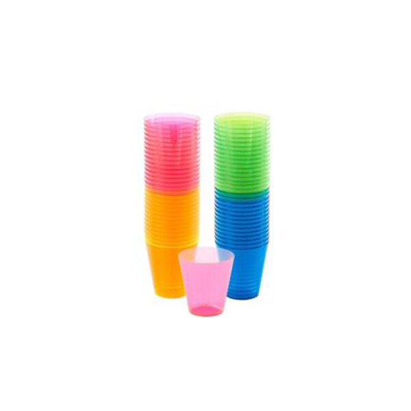 Neon Plastic Shot Glasses Big Party Pack