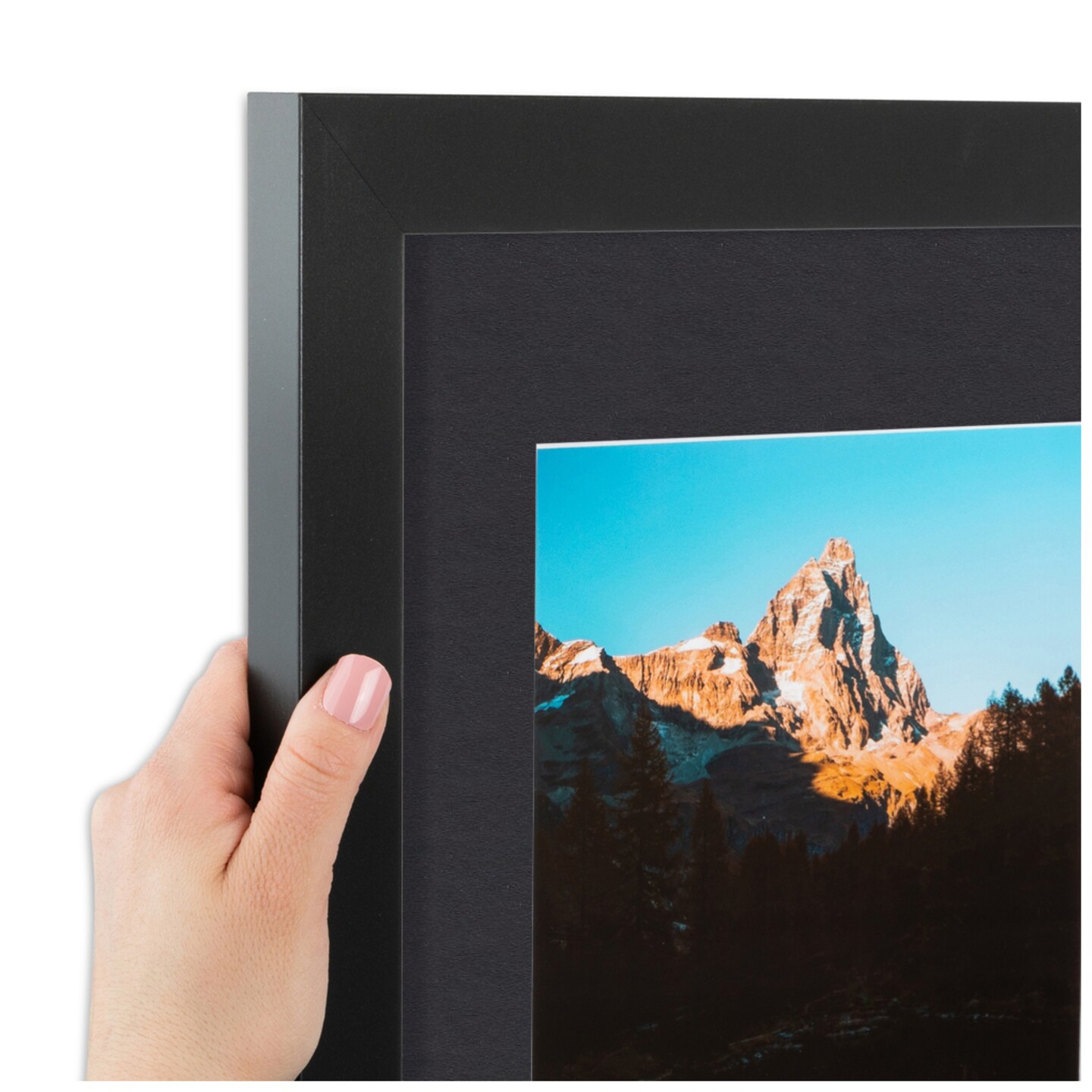 ArtToFrames Collage Photo Picture Frame with 4 - 5x7 inch Openings, Framed in Black with Over 62 Mat Color Options and Regular Glass (CSM-3926-2153)