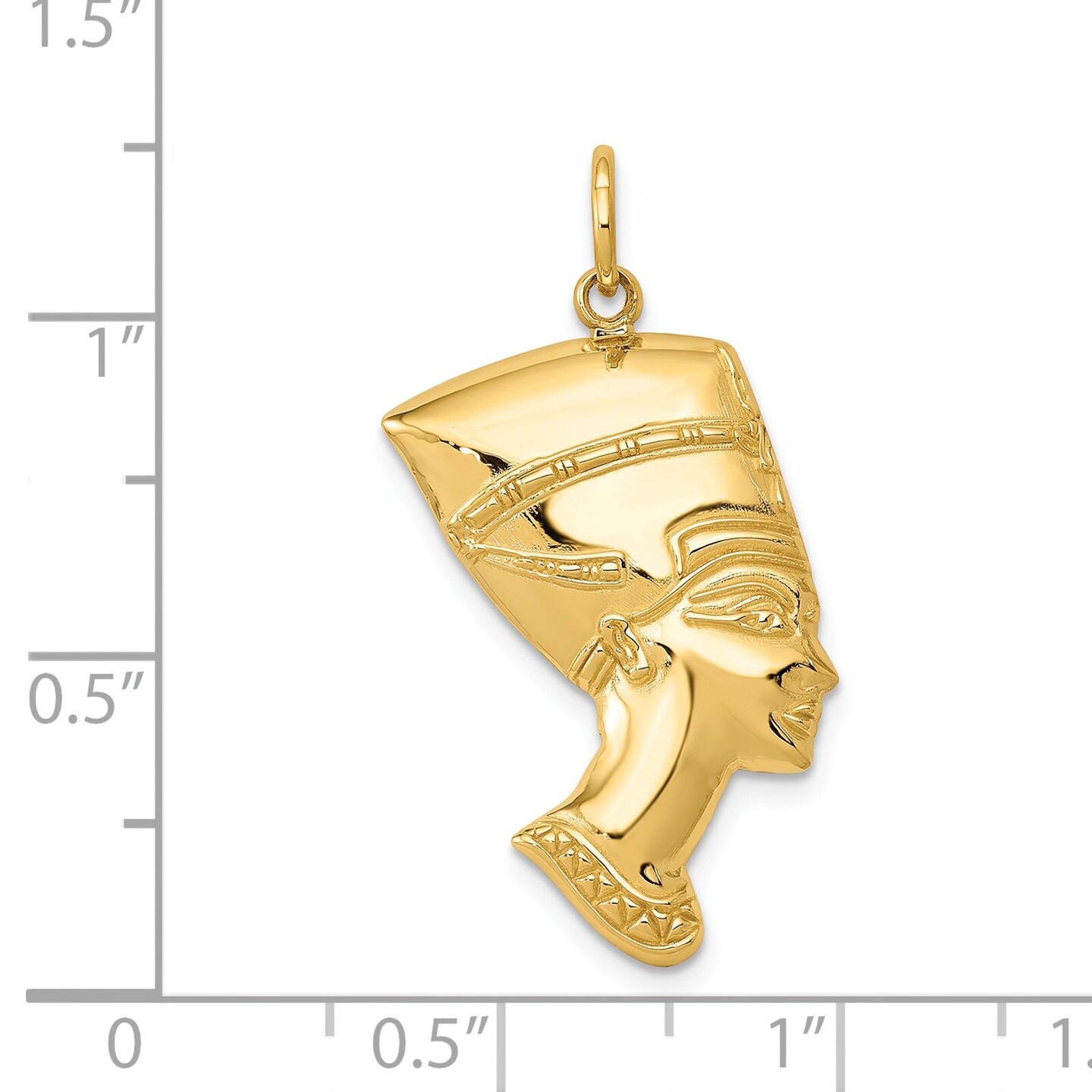 14K Gold Nefertiti Charm Pendant Jewelry 30.5 x 16 mm