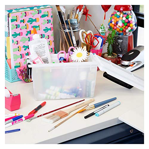  Logix 12535 Stackable Craft Storage Box with Handle, Locking  Art Supply , Plastic Containers with Lids, Craft Organizer , Frost : Arts,  Crafts & Sewing