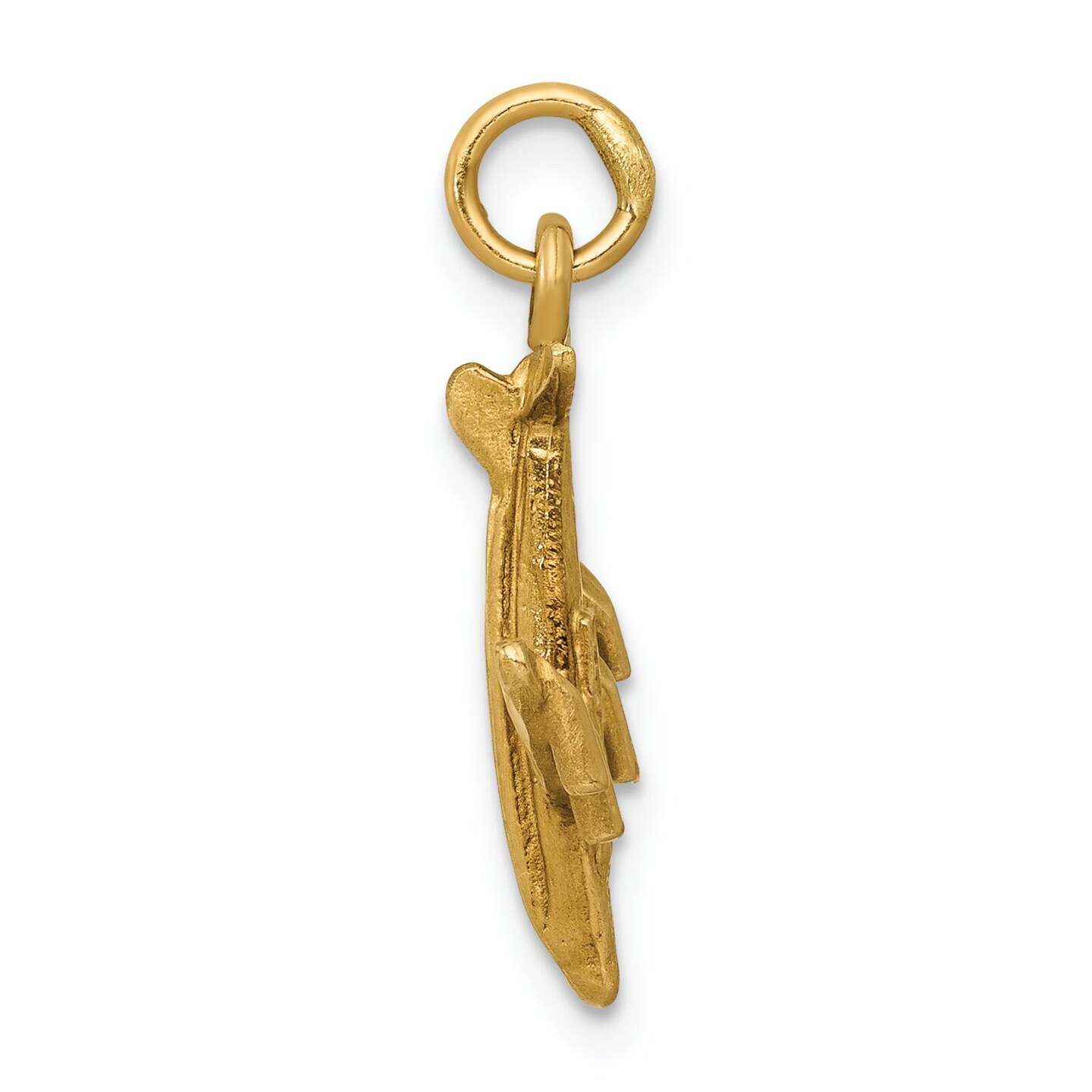 14K Yellow Gold Airplane Charm Pendant Jewelry New 21.5 X 15.5mm